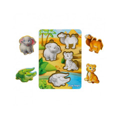 Дерев'яний пазл "Тварини Африки-2" Ubumblebees (ПСФ060) PSF060 фон з підказкою