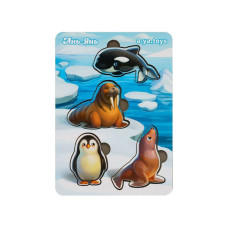 Дерев'яний пазл-вкладиш "Тварини Арктики та Антарктики" Ubumblebees (ПСФ061) PSF061 фон з підказкою