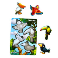 Дерев'яний пазл "Птахи" Ubumblebees (ПСФ062) PSF062 фон з підказкою