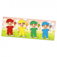 Дерев'яний пазл-сортер "Хлопчики з пончиками" Ubumblebees (ПСФ100) PSF100, 12 деталей та 12 карт