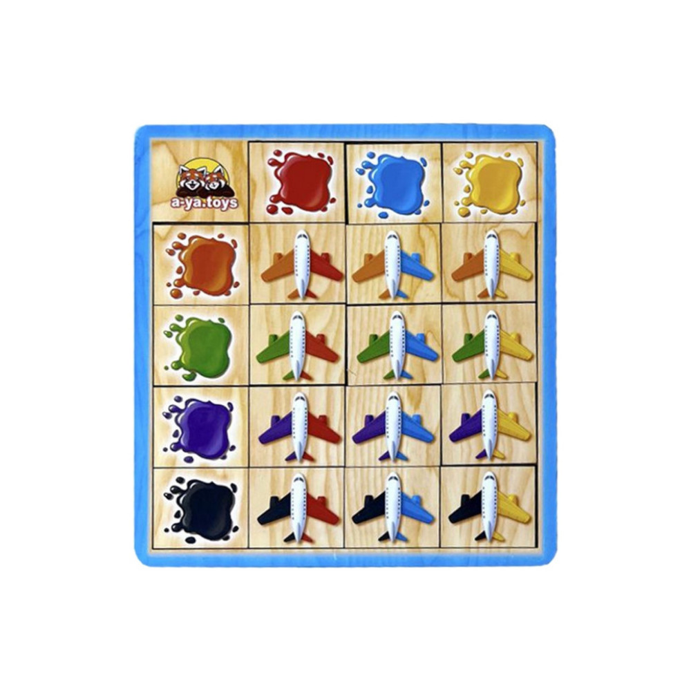 Дерев'яний пазл-сортер "Літаки" Ubumblebees (ПСФ105) PSF105 вивчення квітів