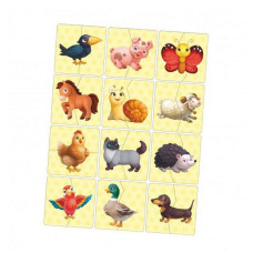 Настільна гра-пазл, що розвиває "Тварини" Ubumblebees (ПСФ071) PSF071, 12 картинок-половинок