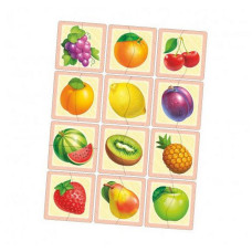 Настільна гра-пазл, що розвиває "Фрукти" Ubumblebees (ПСФ075) PSF075, 12 картинок-половин