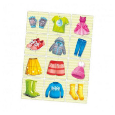 Настільна розвиваюча гра-пазл "Одяг та взуття" Ubumblebees (ПСФ076) PSF076, 12 картинок-половинок