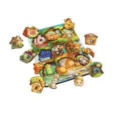 Дерев'яний пазл-вкладиш Де чий будиночок на дереві? Ubumblebees (ПСД172) PSD172 тришаровий