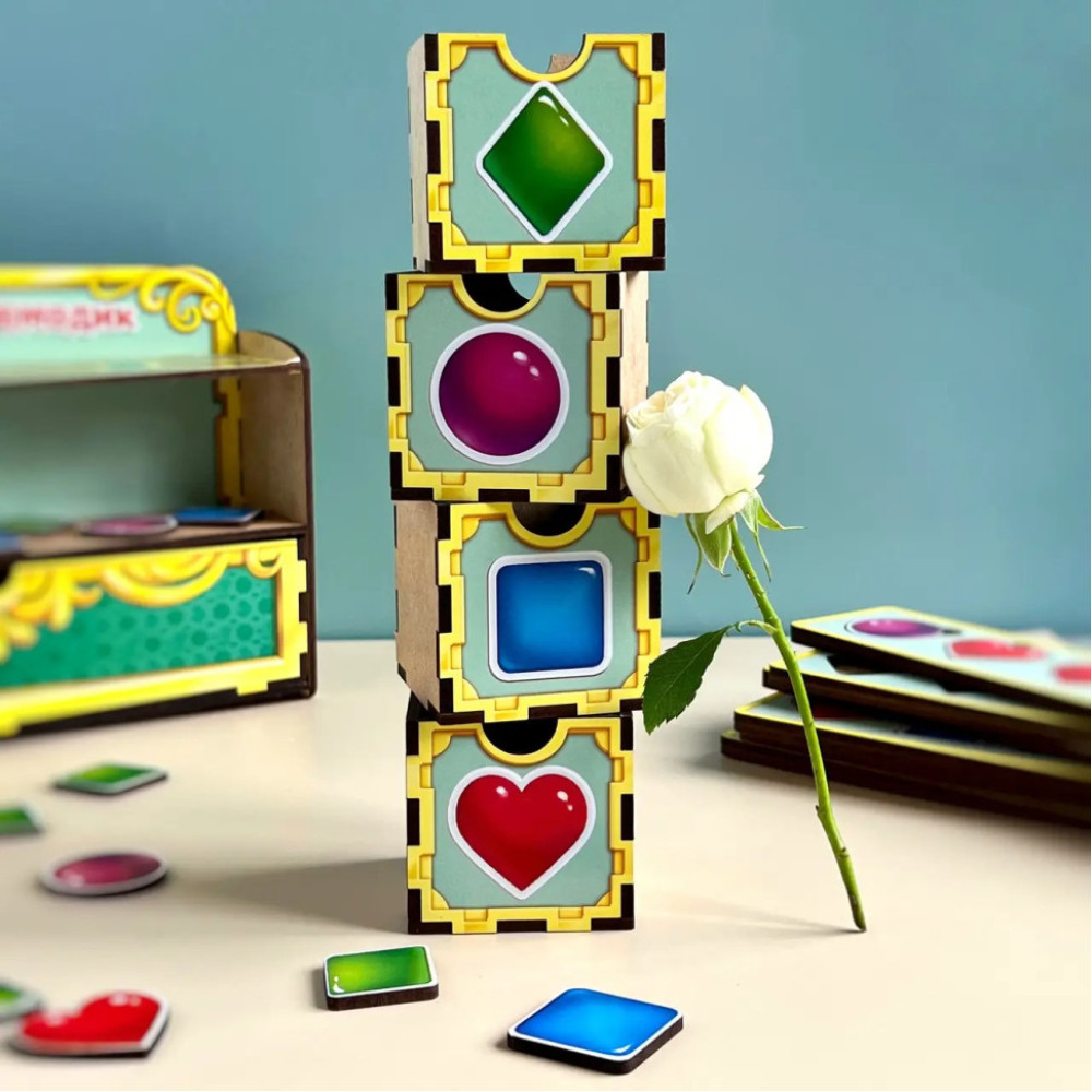 Деревянная настольная игра "Фигуры" Ubumblebees (ПСД072) PSD072 сортер-комодик