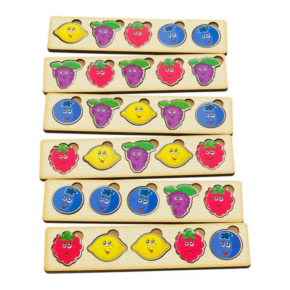 Дерев'яна настільна гра "Ягоди" Ubumblebees (ПСД010) PSD010 сортер-комодик