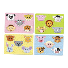 Дерев'яний пазл "Веселі мордочки" Ubumblebees (ПСД029) PSD029 дорожній варіант