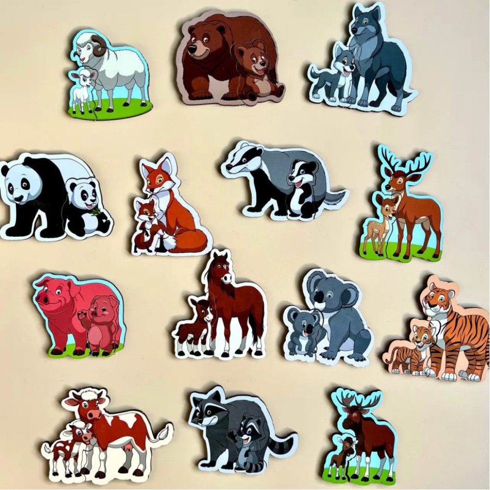 Дерев'яний пазл "Мама та малюк" Ubumblebees (ПСД033) PSD033 кольоровий