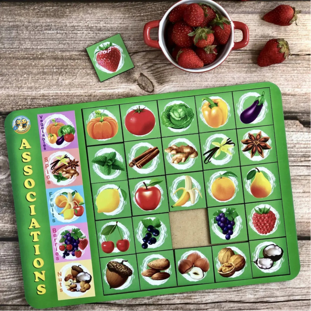 Дерев'яний пазл-вкладиш "Асоціації - 5" Ubumblebees (ПСД134) PSD134, 25 плашок