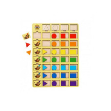 Дерев'яний пазл-вкладиш "Бобри-маляри – 2" Ubumblebees (ПСД104) PSD104 геометричні фігури