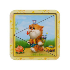 Дерев'яний пазл-вкладиш "Котик-1" Ubumblebees (ПСД112) PSD112 розрізний