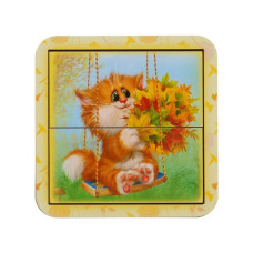 Дерев'яний пазл-вкладиш "Котик-2" Ubumblebees (ПСД113) PSD113 розрізний