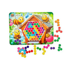 Дерев'яний пазл-вкладиш "Веселі бджілки" Ubumblebees (ПСД165) PSD165 сортер-тетріс