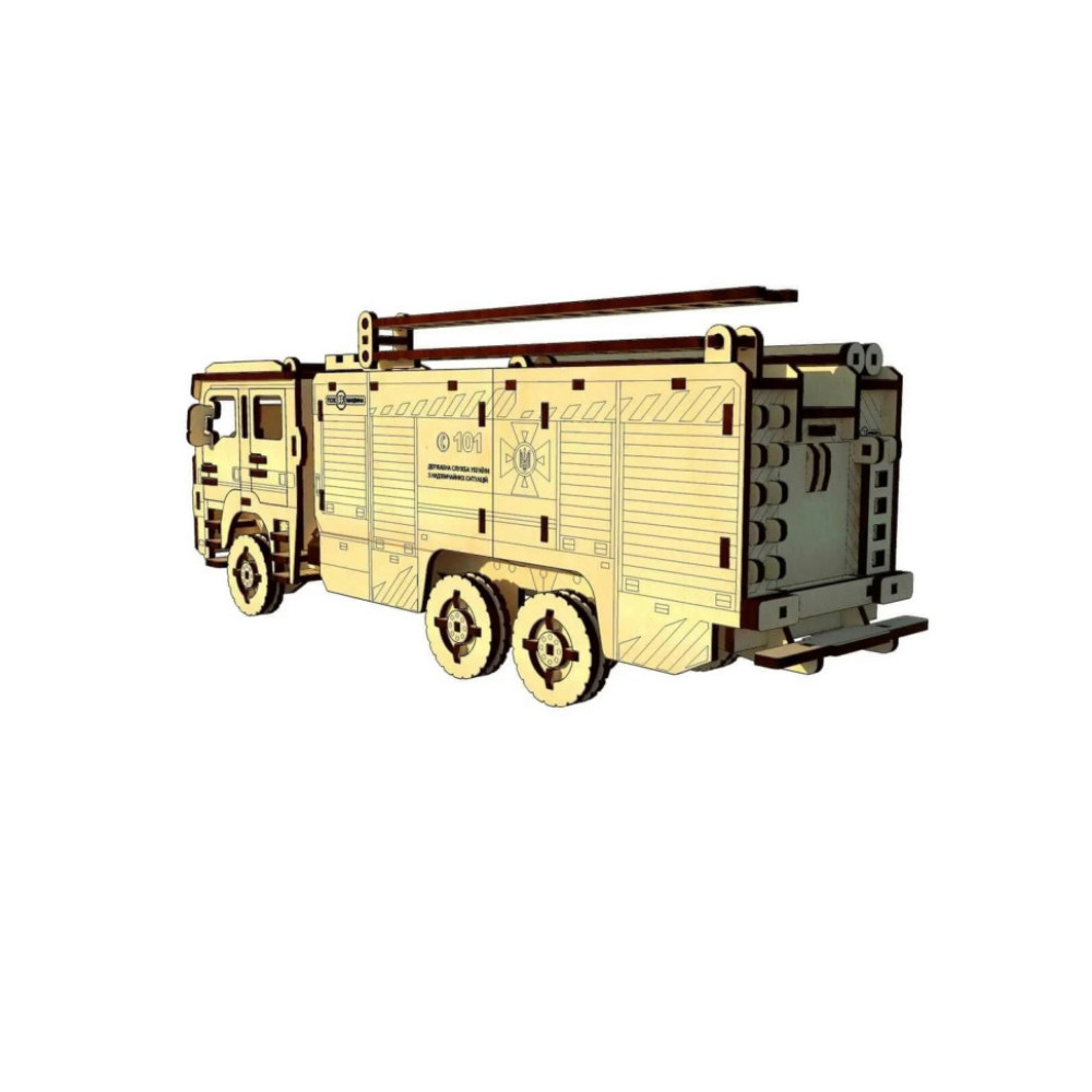 Дерев'яний конструктор "Пожежна машина" Pazly UPZ-008 206 деталей