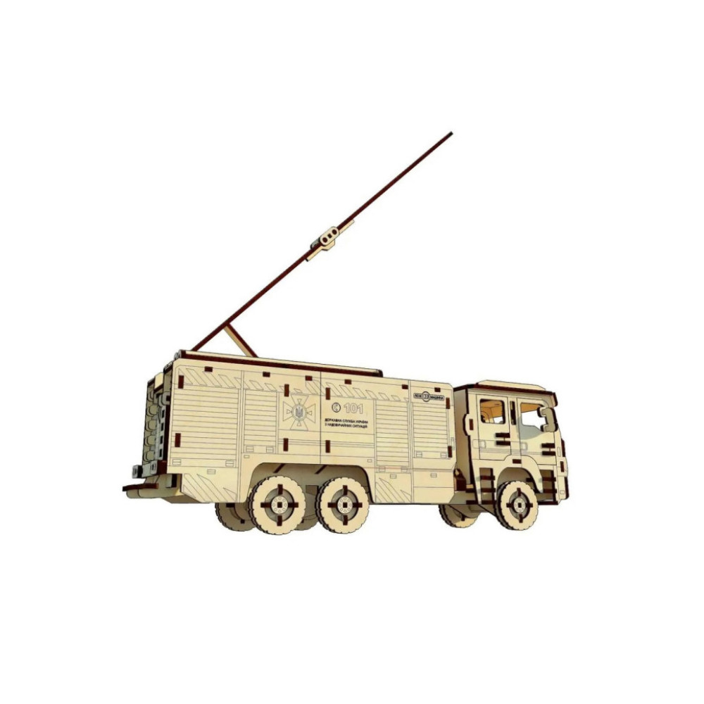 Дерев'яний конструктор "Пожежна машина" Pazly UPZ-008 206 деталей