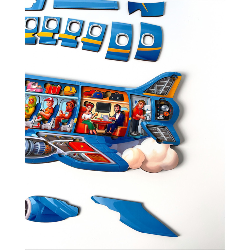 Деревянный Пазл-вкладыш "Самолет" Ubumblebees PSF161