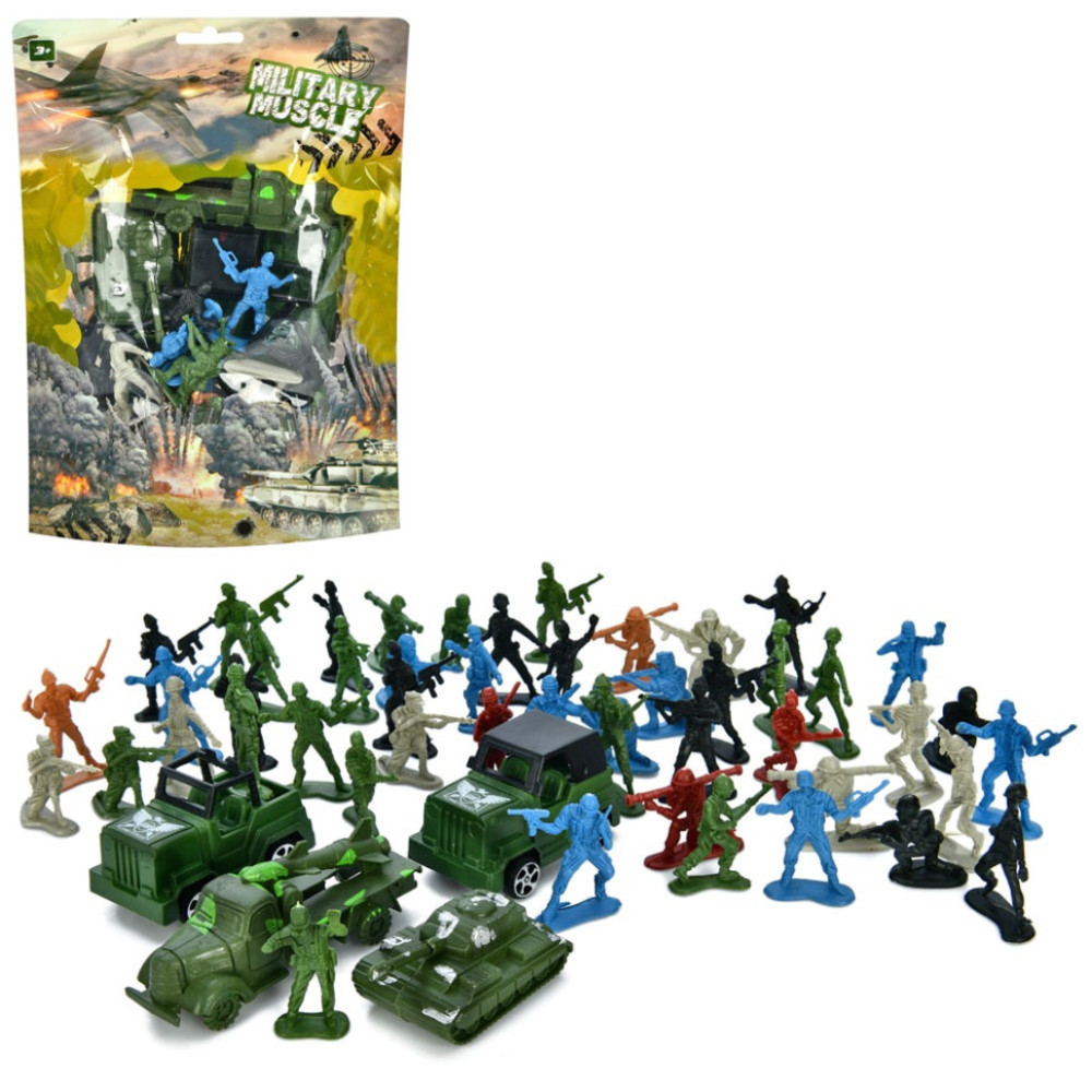 Cолдатики в наборах L-266 фігурки, техніка 4 шт, у кульку 22,5-17,4 см