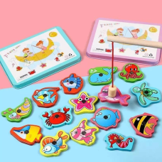 Дерев'яна іграшка Рибалка MD 0950-57, магнітні фігури, вудка