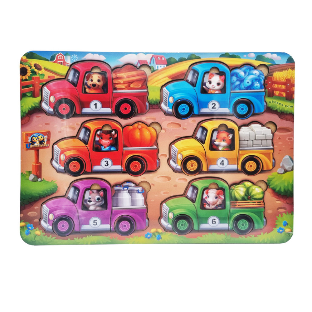 Розвиваюча гра з картками "Тварини на вантажівках (літо) (ПСД216) PSD216