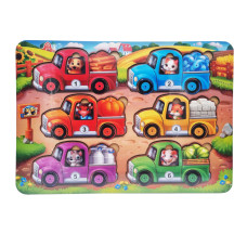 Развивающая игра с карточками "Животные на грузовиках (лето) (ПСД216) PSD216