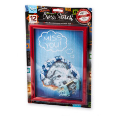 Набор для вышивки крестиком на канве "Miss you" VKB-01-07, 12 цветов ниток