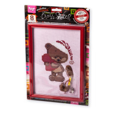 Набор для вышивки крестиком на канве "Медвежонок и сердце" VKB-01-08, 8 цветов ниток
