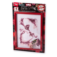 Набір для вишивання хрестиком на канві "Кохання" VKB-01-12, 4 кольори ниток