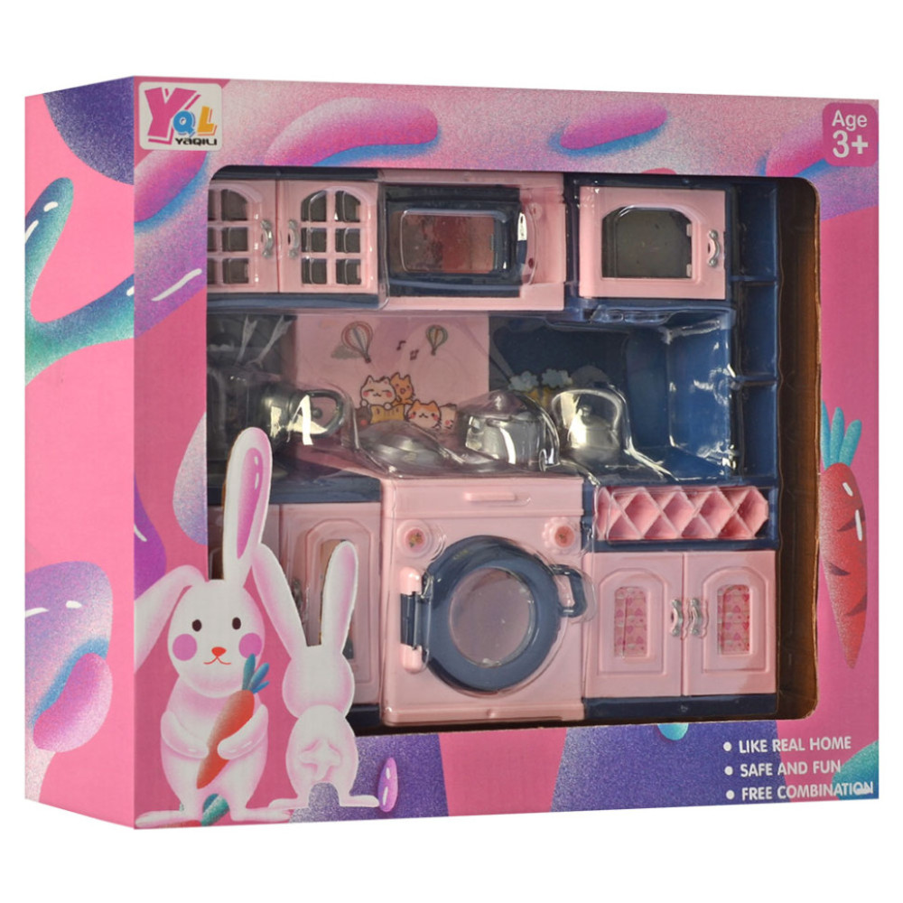 Ігровий набір Кухонний гарнітур для ляльок YQL8-A-B із посудом