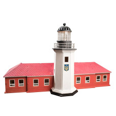 Конструктор дерев'яний 3D маяк з острова Зміїний з прибудовою (Україна) TMP-003, 146 деталей