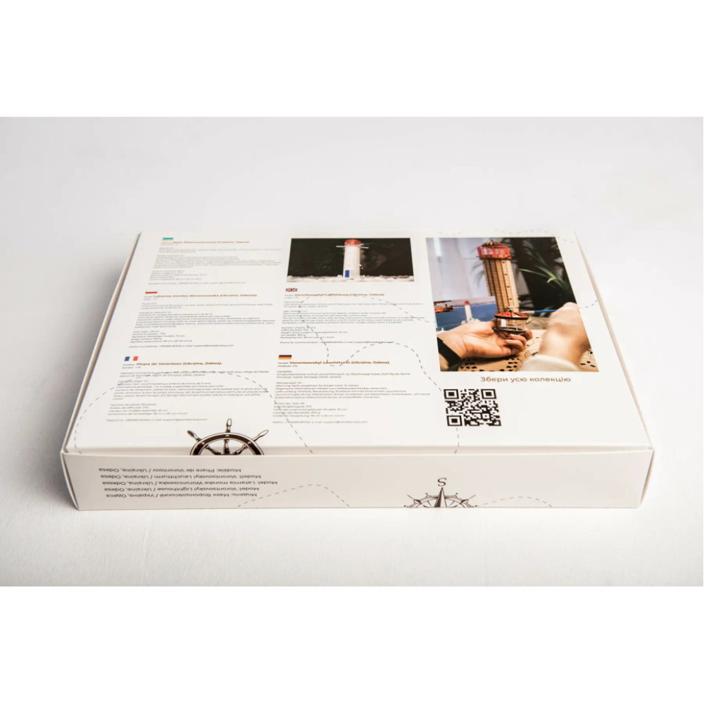 Конструктор деревянный 3D маяк Воронцовский (Украина, Одесса) TMP-005, 99 деталей