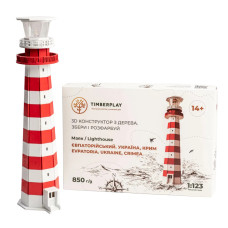 Конструктор дерев'яний 3D маяк Євпаторійський (Україна, Крим) TMP-006, 100 деталей