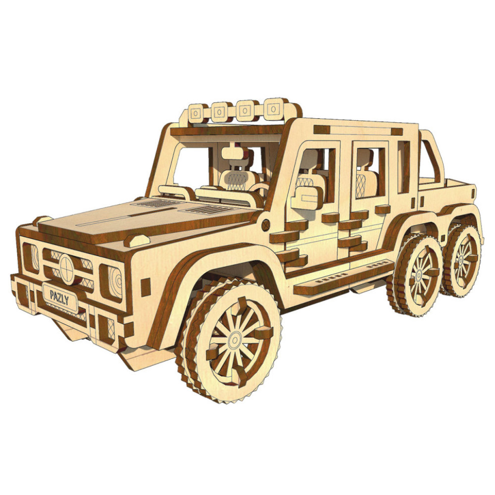 Дерев'яний конструктор "Пікап 6х6" OPZ-001, 174 деталі