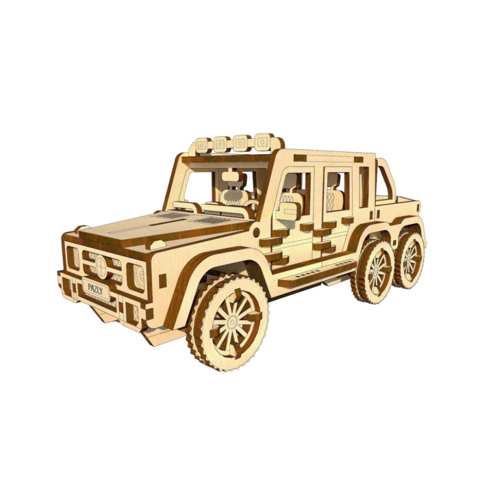Дерев'яний конструктор "Пікап 6х6" OPZ-001, 174 деталі