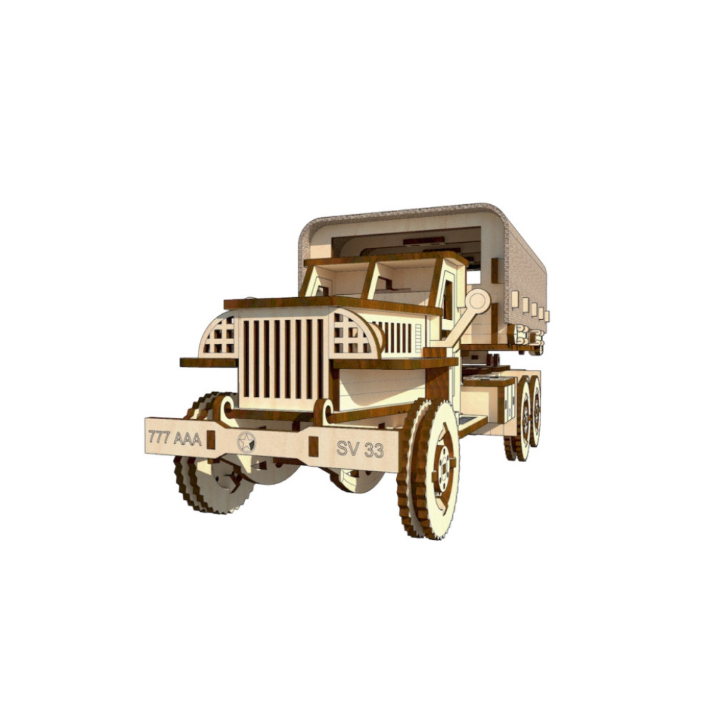 Деревянный конструктор "Военный грузовик STUDEBAKER" OPZ-003, 176 деталей
