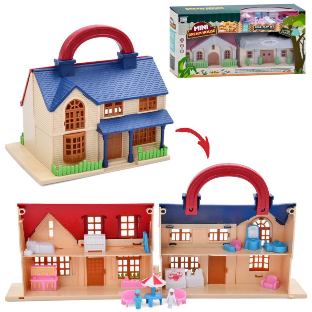 Детский игровой домик для кукол M-02A-02D с мебелью