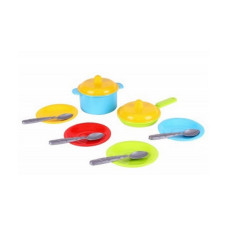 Ігровий набір Посуд "Маринка 2" ТехноК" 0694TXK 4 тарілочки зі столовими приладами