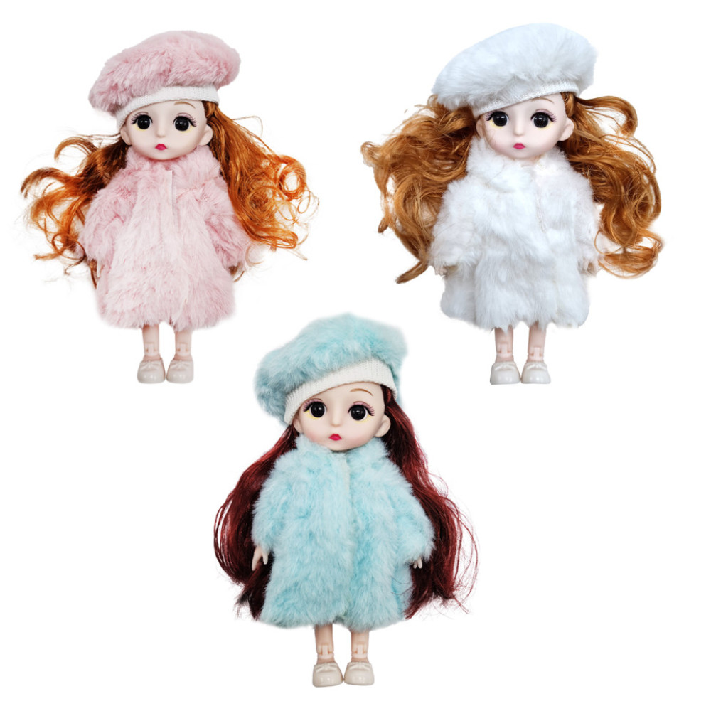 Дитяча лялька у береті C14 шарнірна, 15 см