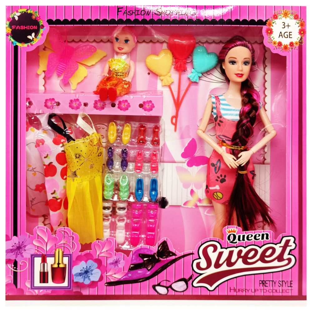 Игровой набор Кукла с дочкой "Quenn Sweet" 313K43(Red) с аксессуарами