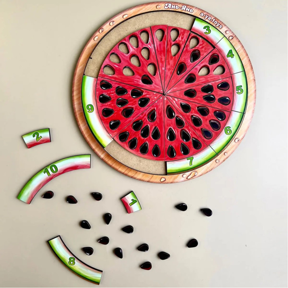 Деревянный пазл-сортер "Арбуз - 2" (ПСД171) PSD171