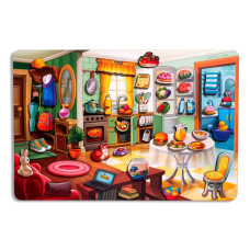 Дерев'яний пазл-вкладиш "Наведи порядок у кімнаті та нагодуй Ваню" (ПСД271) PSD271