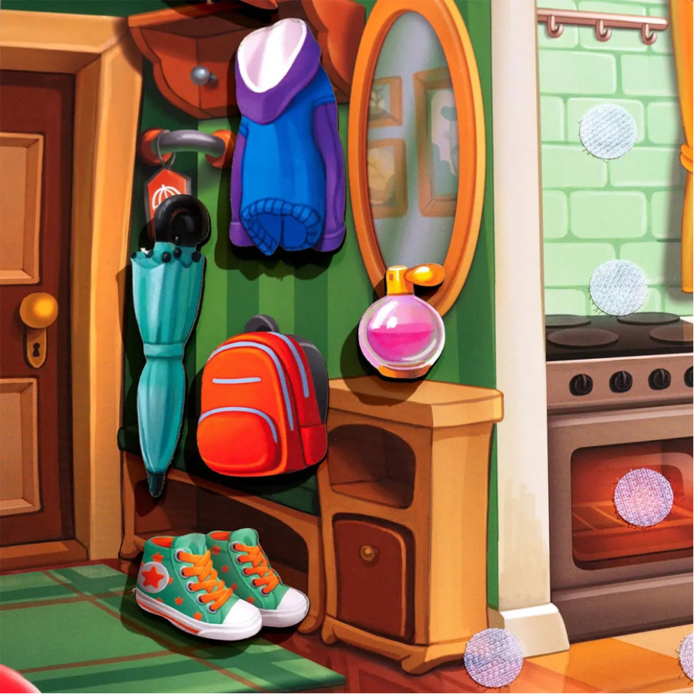 Дерев'яний пазл-вкладиш "Наведи порядок у кімнаті та нагодуй Ваню" (ПСД271) PSD271