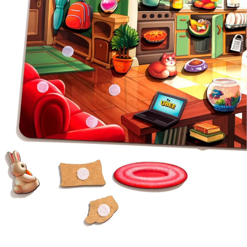 Дерев'яний пазл-вкладиш "Наведи порядок у кімнаті та нагодуй Ваню" (ПСД271) PSD271