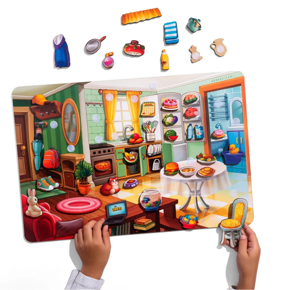 Дерев'яний пазл-вкладиш "Наведи порядок у кімнаті та нагодуй Ваню" (ПСД271) PSD271