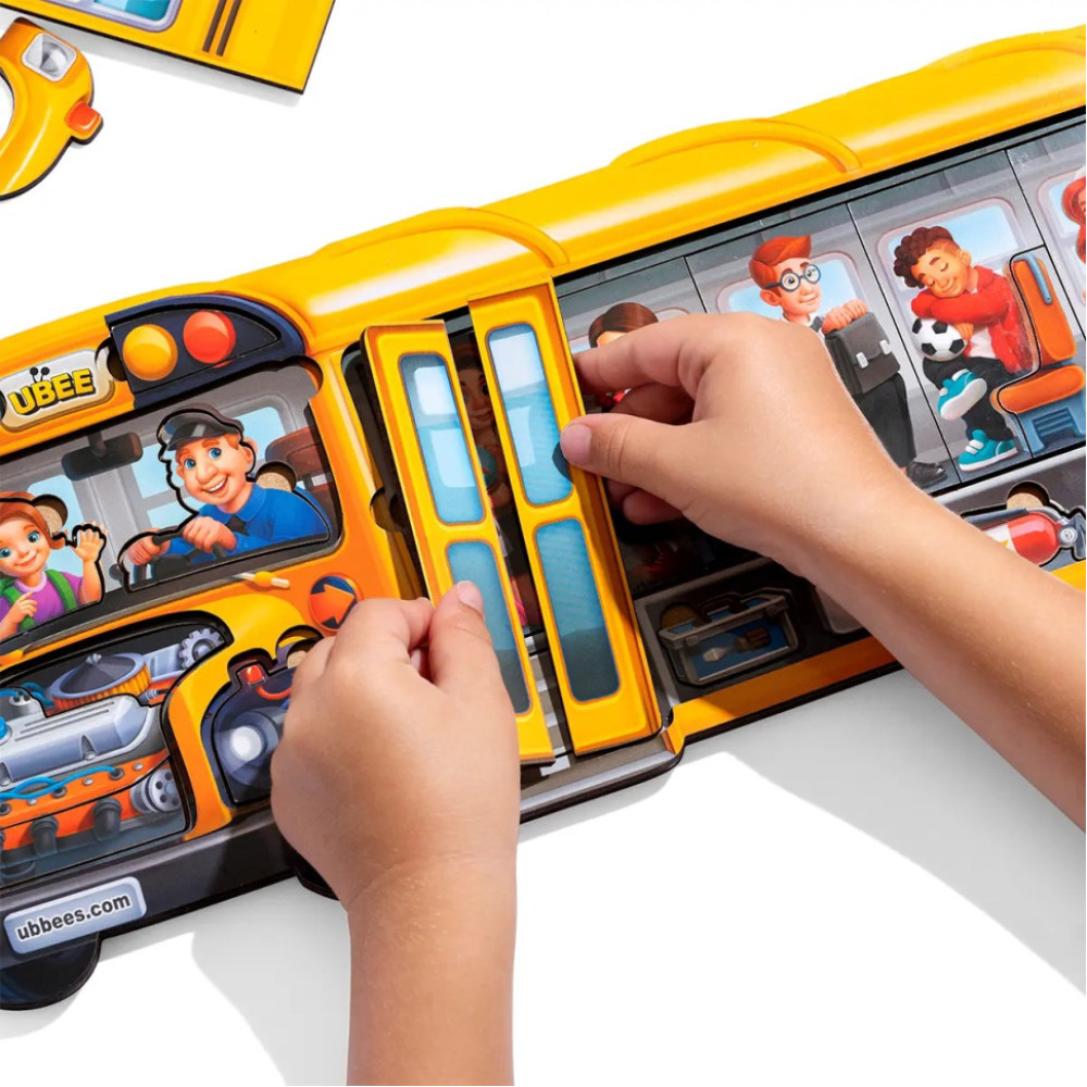 Дерев'яний пазл-вкладиш "Шкільний автобус" (ПСД270) PSD270