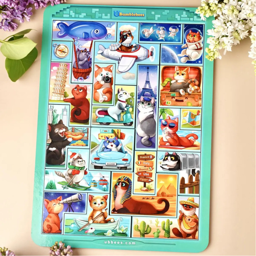 Дерев'яний сортер "Тетріс великий - Котики" (ПСД125) PSD125