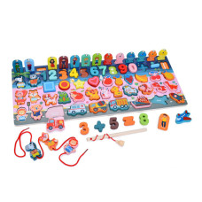 Дерев'яна іграшка "Многофункціональна дошка" MD 0816 з магнітною рибалкою