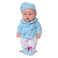 Дитячий ігровий пупс в піжамі 252-A(Blue) 36 см, звук, блакитний