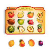 Деревянный пазл-вкладыш "Фрукты в разрезе" Ubumblebees (ПСД136) PSD136 сортер