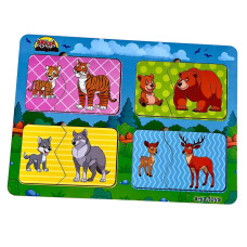 Детские пазлы "Где моя мама? Дикие животные" Ubumblebees (ПСД155) PSD155